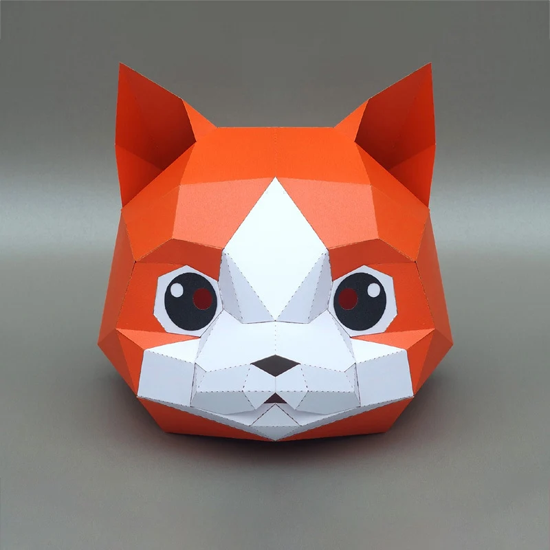 3D Paper Mask Fashion Animal and Game Role-Playing Costume DIY Handmade Paper Model Mask Christmas Halloween Party Gift 4