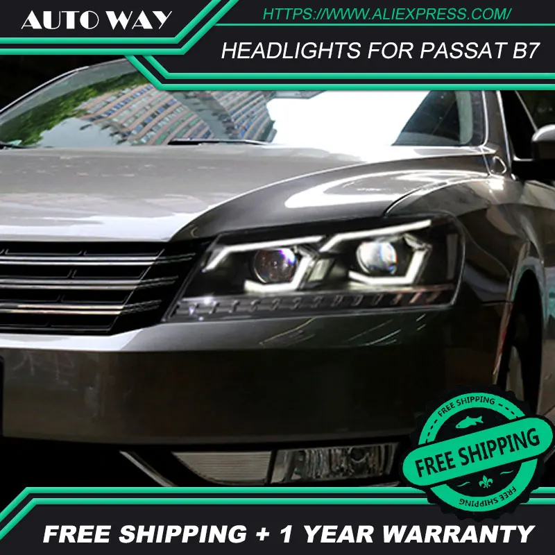 Автомобильный Стильный чехол для VW Passat B7 US Verson фары Passat B7 фары 2012- светодиодный DRL D2H динамический сигнал поворота Hid