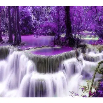 

5D DIY diamond embroidery waterfall scenery needlework diamond Painting mosaic Rhinestone cross stitch home decor Gifts