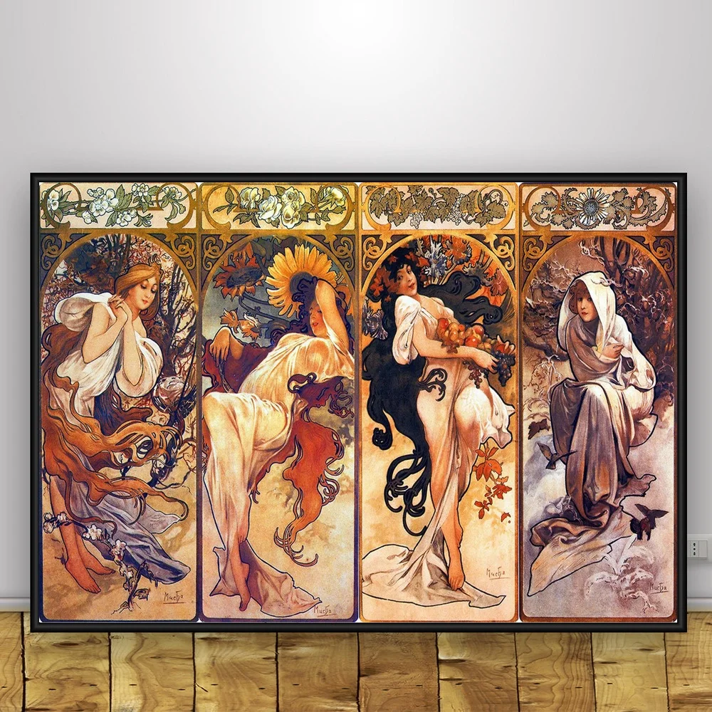 Posters and Prints Classic Artist Alphonse Mucha Poster Wall Art Picture Canvas Painting for Room Home Decor