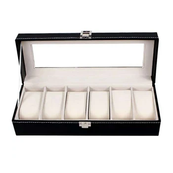 

10 Grids Watch Display Case PU Leather Storage Box Jewelry Organizer LL@17