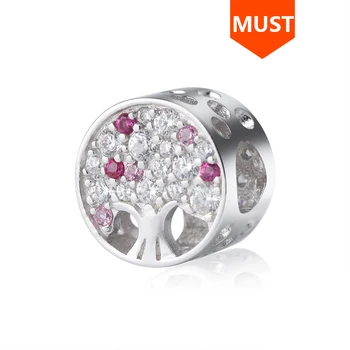 

925 Silver metal the tree of life beads with zirconia fit original Europe Charm Bracelet diy jewelry for Valentine's Day gifts