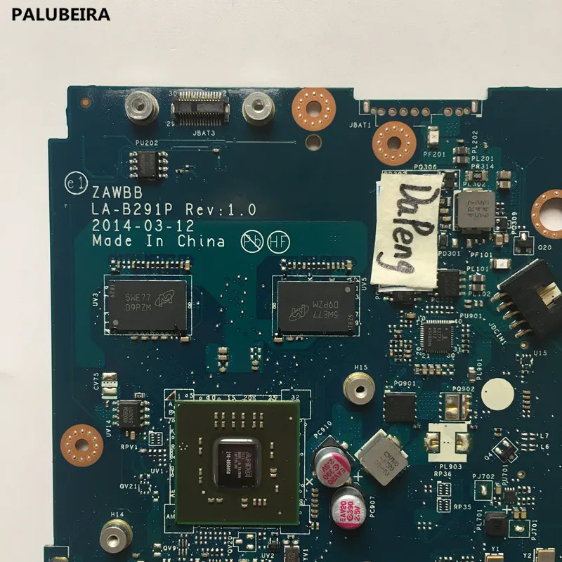 PALUBEIRA Original Laptop motherboard for Lenovo B50-45 Motherboard Mainboard W8P A8 CPU 5B20G37213 2G ZAWBB LA-B291P DDR3