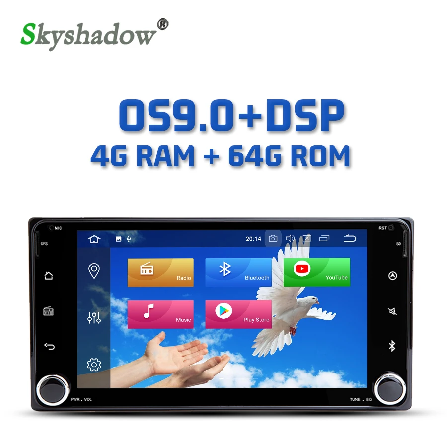 

DSP Android 9.0 4GB + 64GB Car DVD Player Wifi GPS Radio Bluetooth 4.2 For Toyota Camry Corolla Highlander Prado Tundra Sequoia