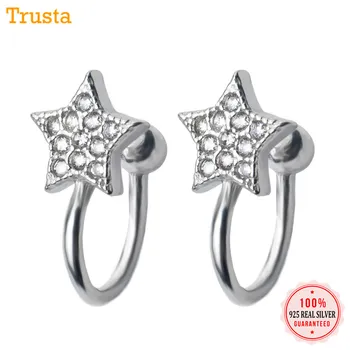 

Trusta Fashion Women 925 Sterling Silver Sweet Charms Star Cz Ear Cuff Clip On Earring For Women Silver 925 Earing Jewelry DS967