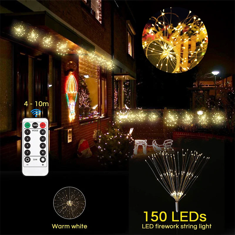 Copper Wire Fairy Light 150 LED Landscape Lamp Xmas Decor Festival Yard Fairwork Light Romantic Warm White Garden Outdoor Home