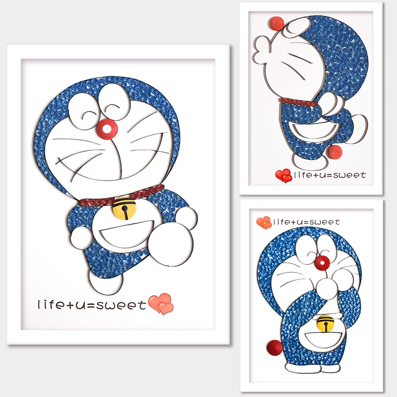 Сделай Сам бумажная милая бумага Doraemon шилинг украшение для дома 3d оригами