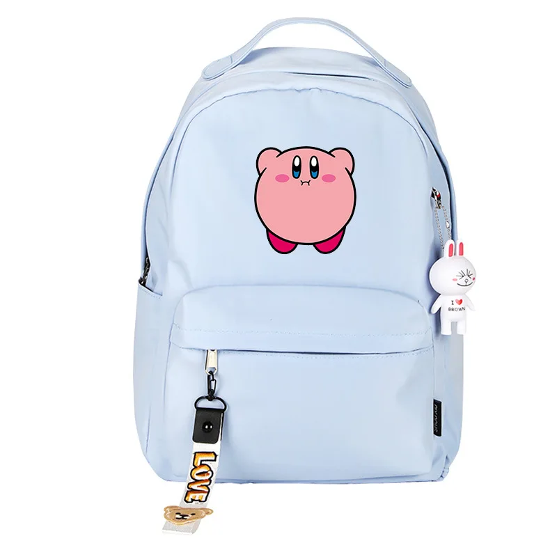 Kirby Женский Милый Рюкзак Kawaii Bookbag розовые сумки на плечо для девочек школьные сумки нейлоновые водонепроницаемые дорожные сумки аниме Rugzak
