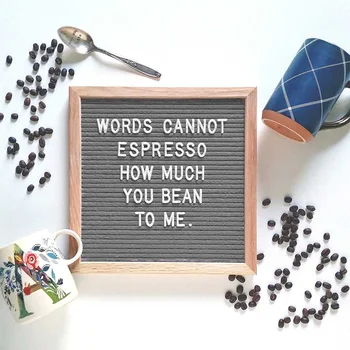 

Hot Beautiful Felt Letter Board Wooden Frame Changeable mark Numbers Characters Message Boards for Home Office Signs