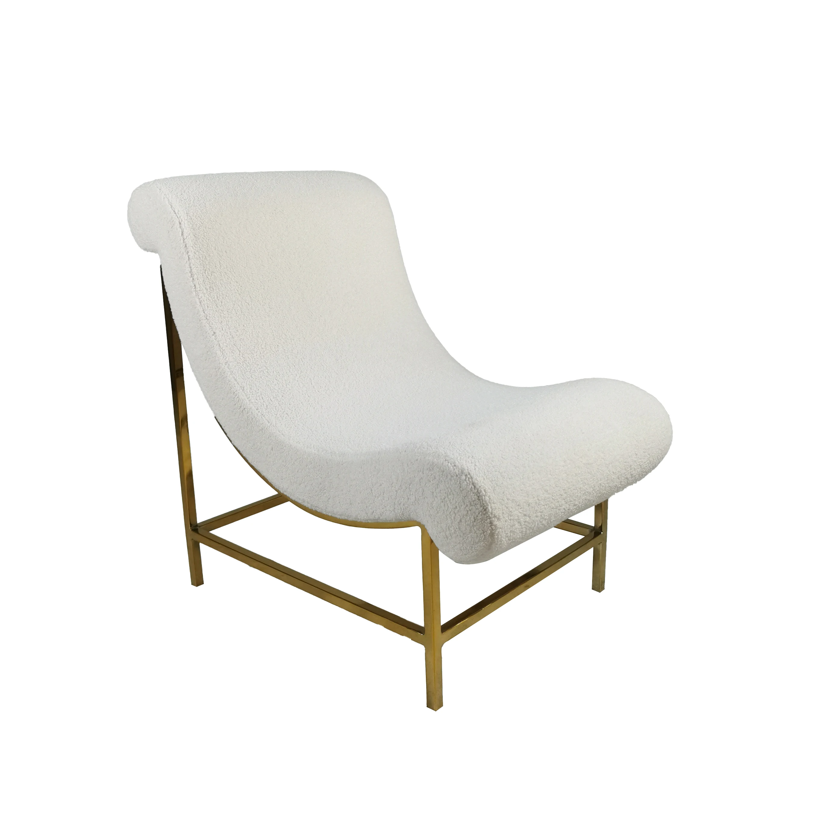 

ChinaFurniture processing and production factory, modern light luxury lamb down, stainless steel foot recliner