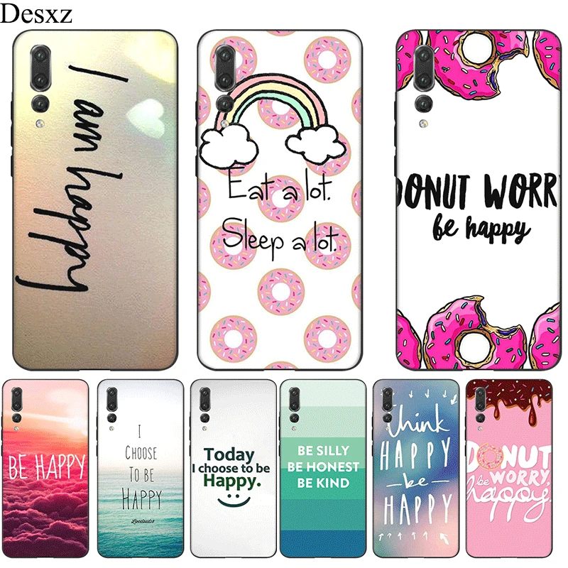 Mobile Phone Case Silicone For Huawei P30 P20 P10 P9 P8 Lite Pro P Smart Z Cover Think Be Happy Choose Bag Shell | Мобильные