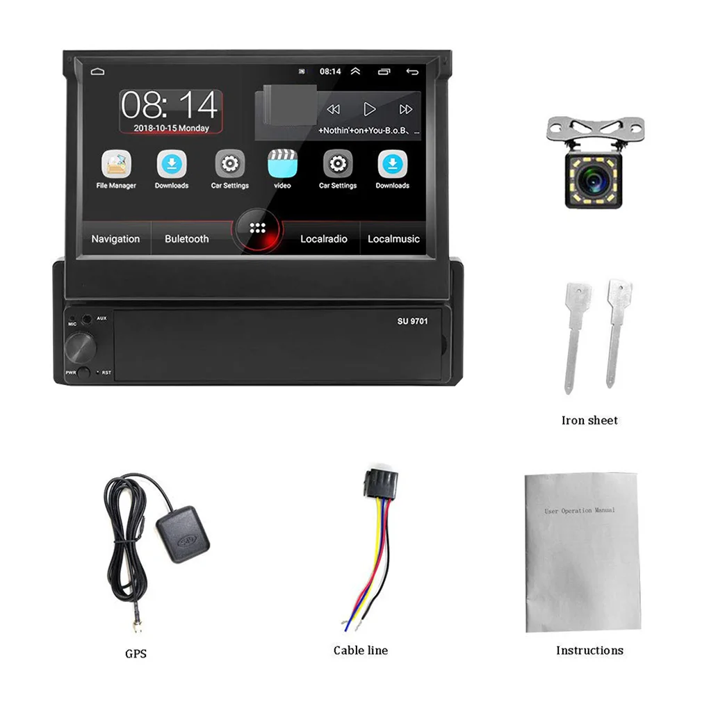 Замена для Android 8,1 одиночный Din автомобиль 7 дюймов HD сенсорный экран MP5 gps навигация WiFi Зеркало Ссылка