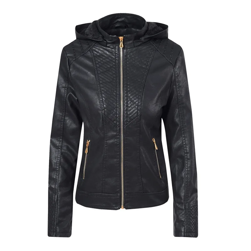 

England leather Jacket Women hoodies Winter Autumn Motorcycle Jacket Black Outerwear faux leather PU Jacket 2019 Coat HOT