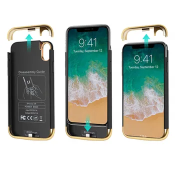 

6000mAh Ultra Thin Powerbank Pack Battery Charger Case For iPhone Xs Max Power Bank Case External Back Clip Battery Case