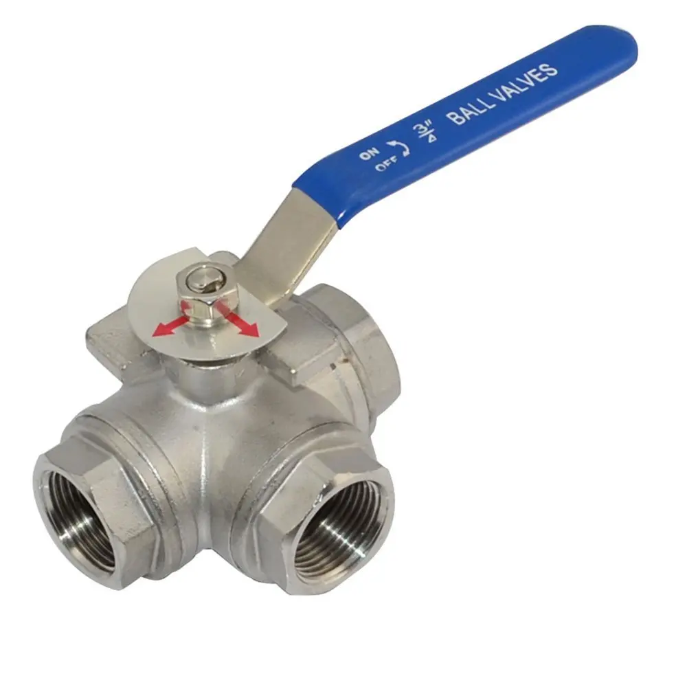 1/2 'ɳ/4'' 1 'ɱ-1/4'' 1-1/2 'ɲ'' BSP Female 3 Way SS304 шаровой клапан из