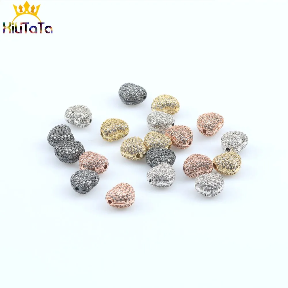 3 teile/los Metall CZ Messing Micro Pflastern Liebe Herz Zirkonia Spacer Perlen Für Schmuck Machen männer Armband Charms zubehör – Detail 6