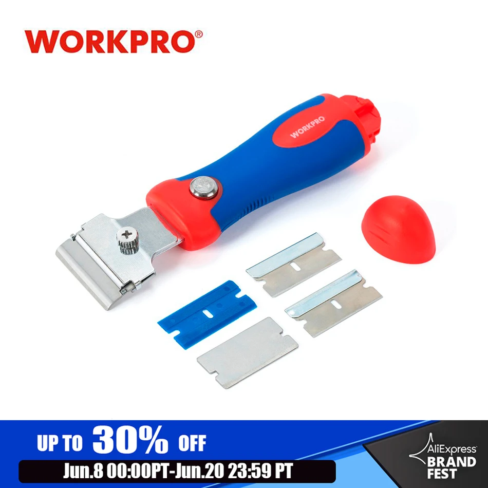 Скребок для окон WORKPRO безопасный выдвижной скребок с рукояткой 4 позициями