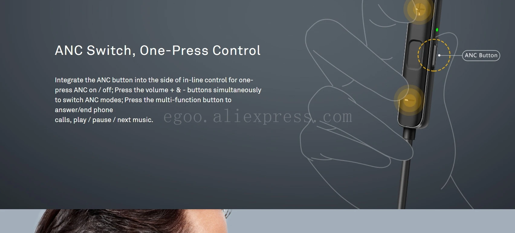 HUAWEI Active Noise Canceling Earphones 3 description image 10