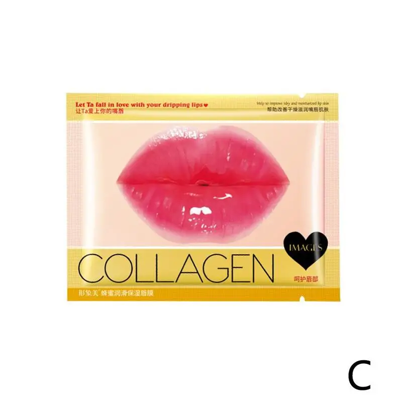 Crystal Collagen Lip Plumper Mask Honey Lip Mask Pads Enhancer Patch Care Aging Anti Gel Lips Scrub Moisture H6O0