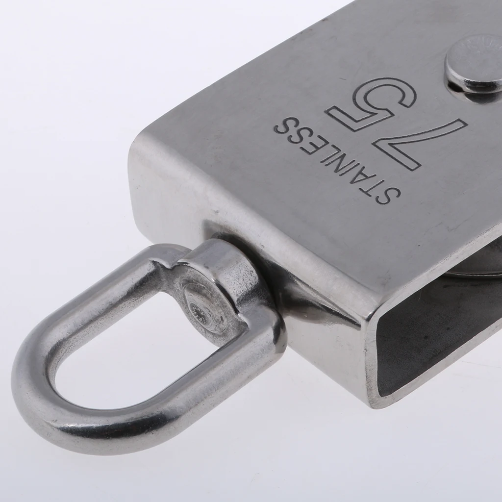75mm 304 Stainless Steel Single Wheel Swivel Lifting Rope Pulley Block