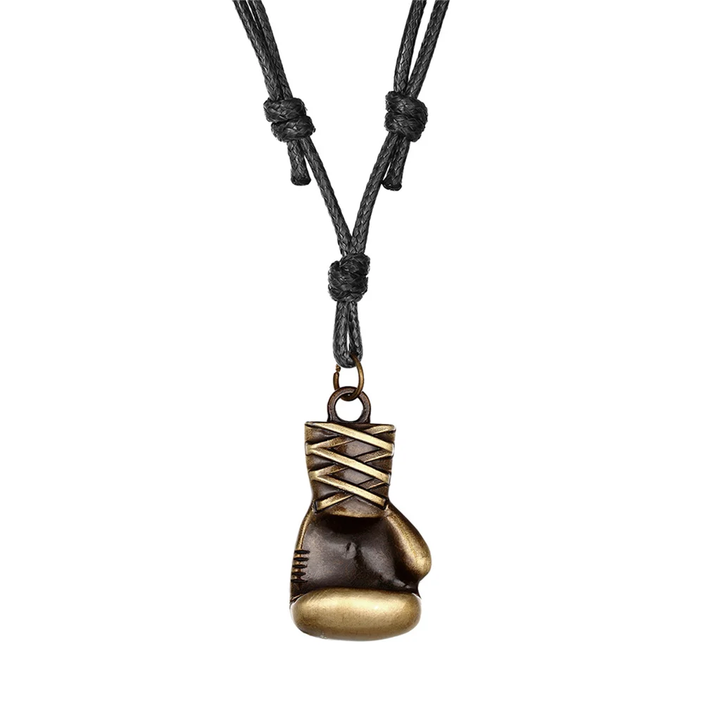 New Men’s Punk Boxing Gloves Leather Necklace Length Can Be adjusted Freely Pendant Necklace Men Necklace Wholesale Colar XL-214