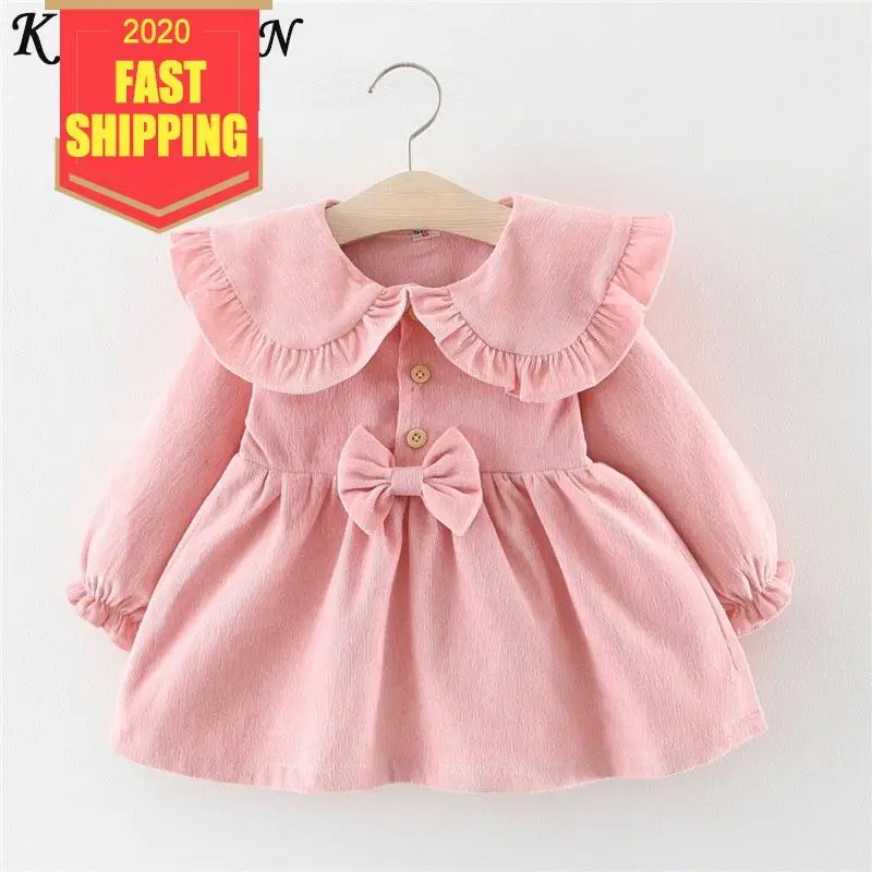 

Keelorn 2020 Winter Long Sleeve Baby Girls Dress Christening Birthday 0-2T Newborn Toddler Dress Kids Casual Wear Daily Clothes