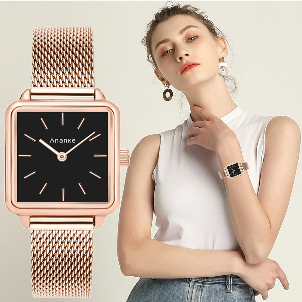 Женские кварцевые часы Ananke браслет из нержавеющей стали Uhr 2019|Женские
