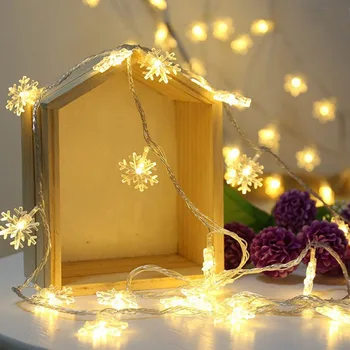 

10M 100LEDs 220V EU PlugSnow Flakes Christmas Garlands LED String Fairy Lights For Xmas Tree Party Garden Wedding Decoration