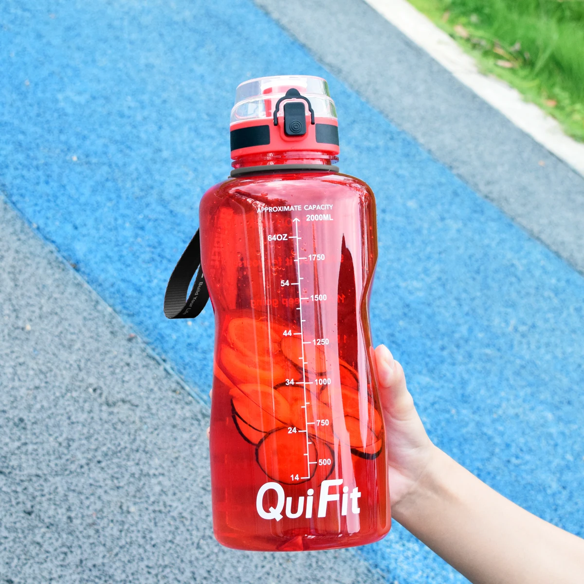 Спортивная бутылка для воды QuiFit из тритана 2 л 450 мл|Бутылки воды| |