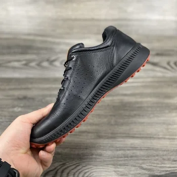 

Men Leather Golf Shoes High Quality Mens Sneakes Black Anti Slip Jogging Walking Shoes Male Outdoor Autumn Footwear Golfers