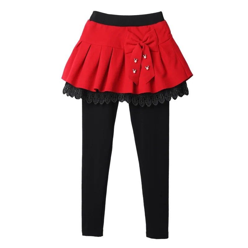 Winter Girls Warm Skirts Pants For Kids Patchwork Bowknot Princess Leggings Dance Pants Trousers girls pants,kids pants,girls trousers