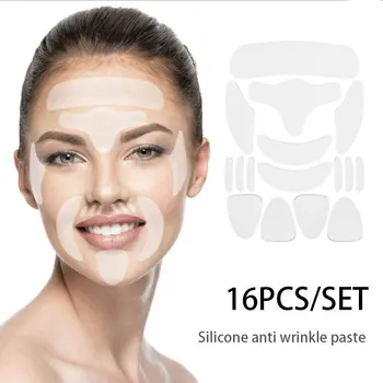 

16pcs Reusable Thin Face Stickers Facial Forehead Cheek Line Wrinkle Sagging Skin Lift Up Forehead Anti-Wrinkle Patch Face Care
