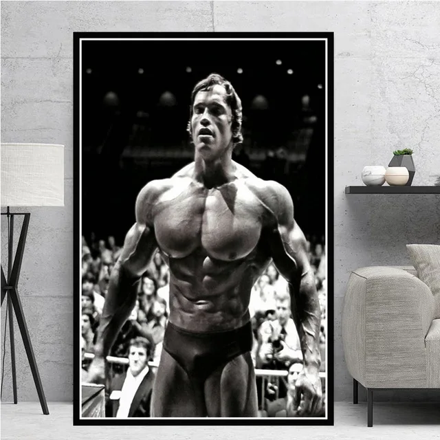 Arnold Schwarzenegger Bodybuilding Wall Art Printed on Canvas