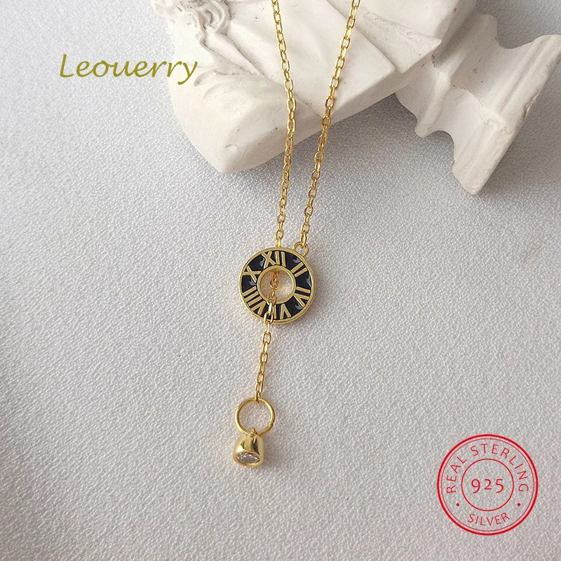 Leouerry, 925 пробы, серебряное длинное ожерелье с кисточкой, оригинальная римская цифра, память о любви, ювелирный подарок для возлюбленных