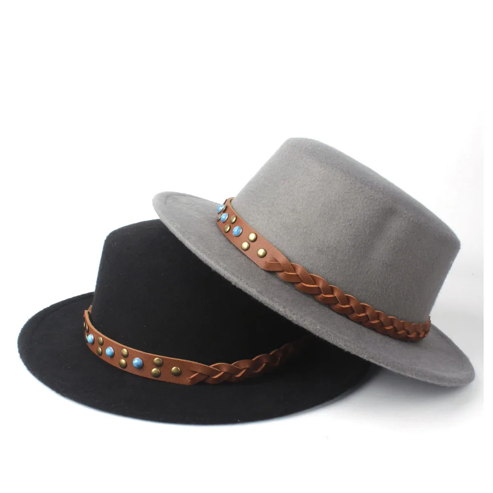 Новая модная Шляпа Fedora на плоской подошве для джентльменов, вечерние шляпы для леди, шляпа-баттер, повседневный стиль, размер 56-58 см