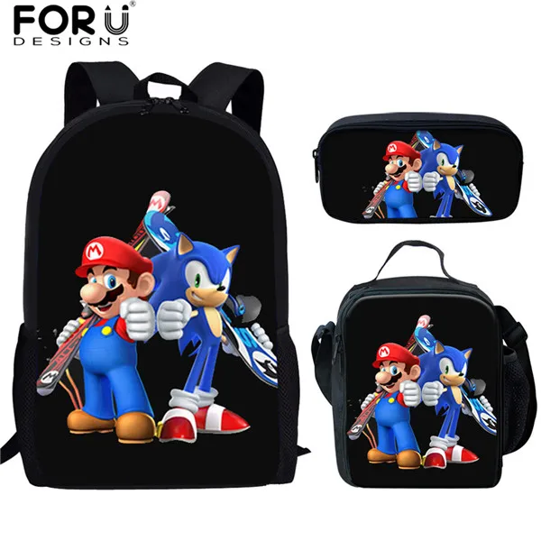 HK3277CGK INSTANTARTS Super Mario Bros Backpack for Kid Girl Boy Cartoon Anime Schoolbag 3pcs Set School Backpack Escolar Infant Kids Bag - Цвет: HK3277CGK