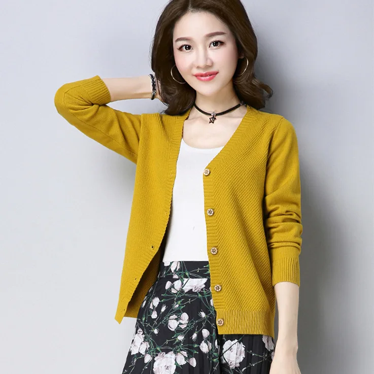 

2020 Autumn Clothing New Style Short Knitted Cardigan Women Outdoor Thin Sweater Coat Long Sleeve Shawl Tops Airable Shirt