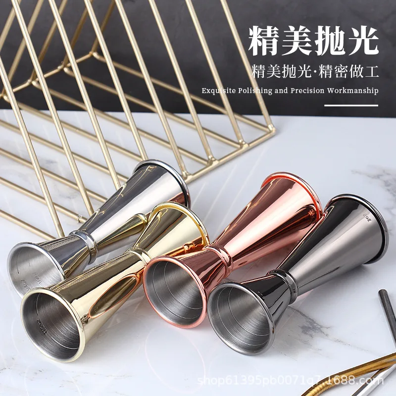 Engraved Stainless Steel Double Head Measuring Cups Cocktail Jigger  Bar Accessories Shot Drink Mixer Bartender Barman