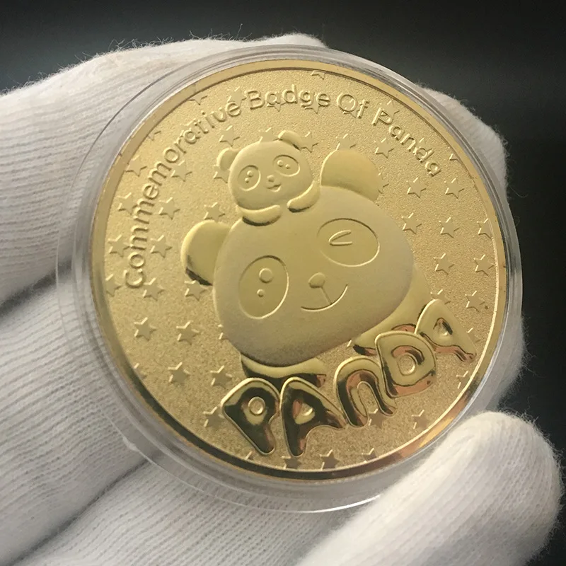 

Coins Big Panda Baobao China Commemorative Collection Art Gift Black and white Bear cute Gold Sliver Colour