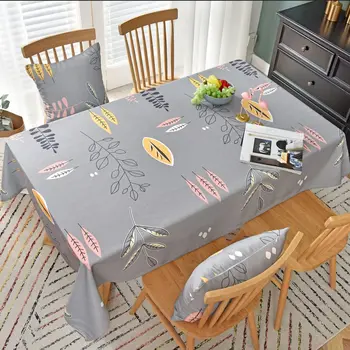 

Modern Simple Leaf Tablecloth Waterproof Rectangular Dining Tablecloth Restaurant Outdoor Patio Set Cover JS137C