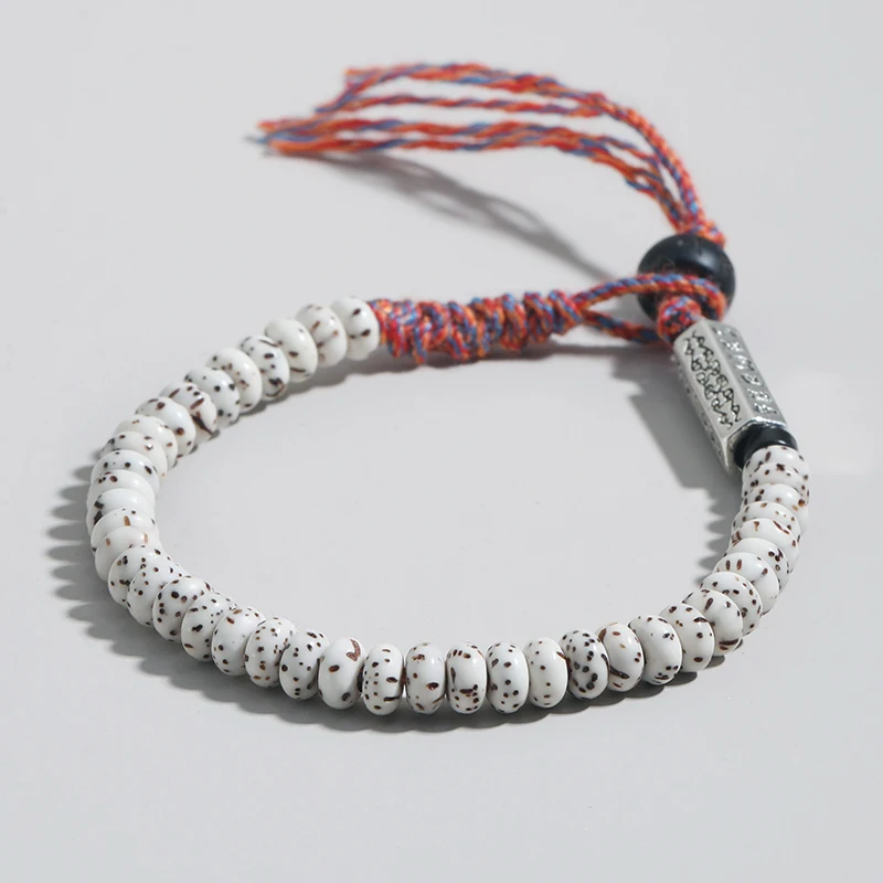 

OAIITE Mala Beads Bracelet Charm Tibetan Cotton Thread Lucky Knots bracelet Six Ture Words Xingyue Bodhi Seed Bead Bracelet