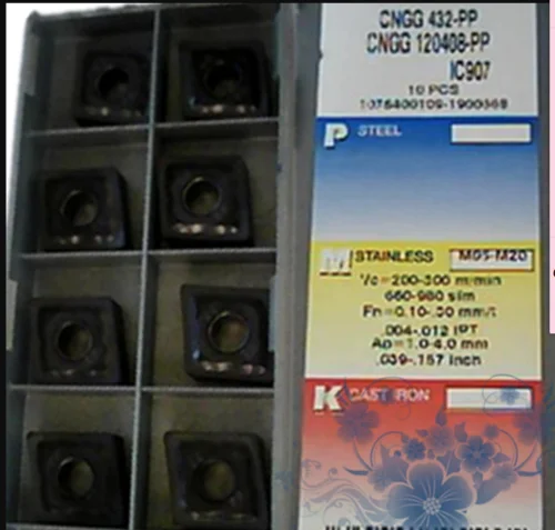 ISCAR 10 шт. карбидные вставки CNGG120408-PP IC907