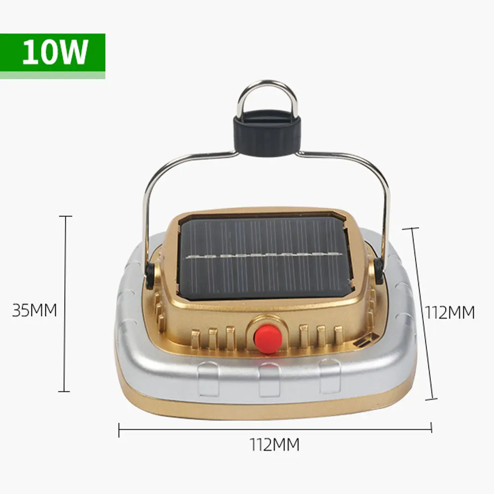 Protable Outdoor 10W COB Solar Lanterns LED Tent Camping Lamp USB Flashlight Rechargeable Tent Light Hanging Hook Lamp