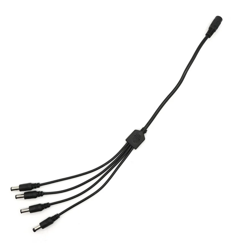 

SZYOUMY 50pcs/lot 5.5mm x 2.1mm DC Splitter 1 Female to 4 Male 4 Way Power Supply Cable Cord For CCTV Camera Home Security