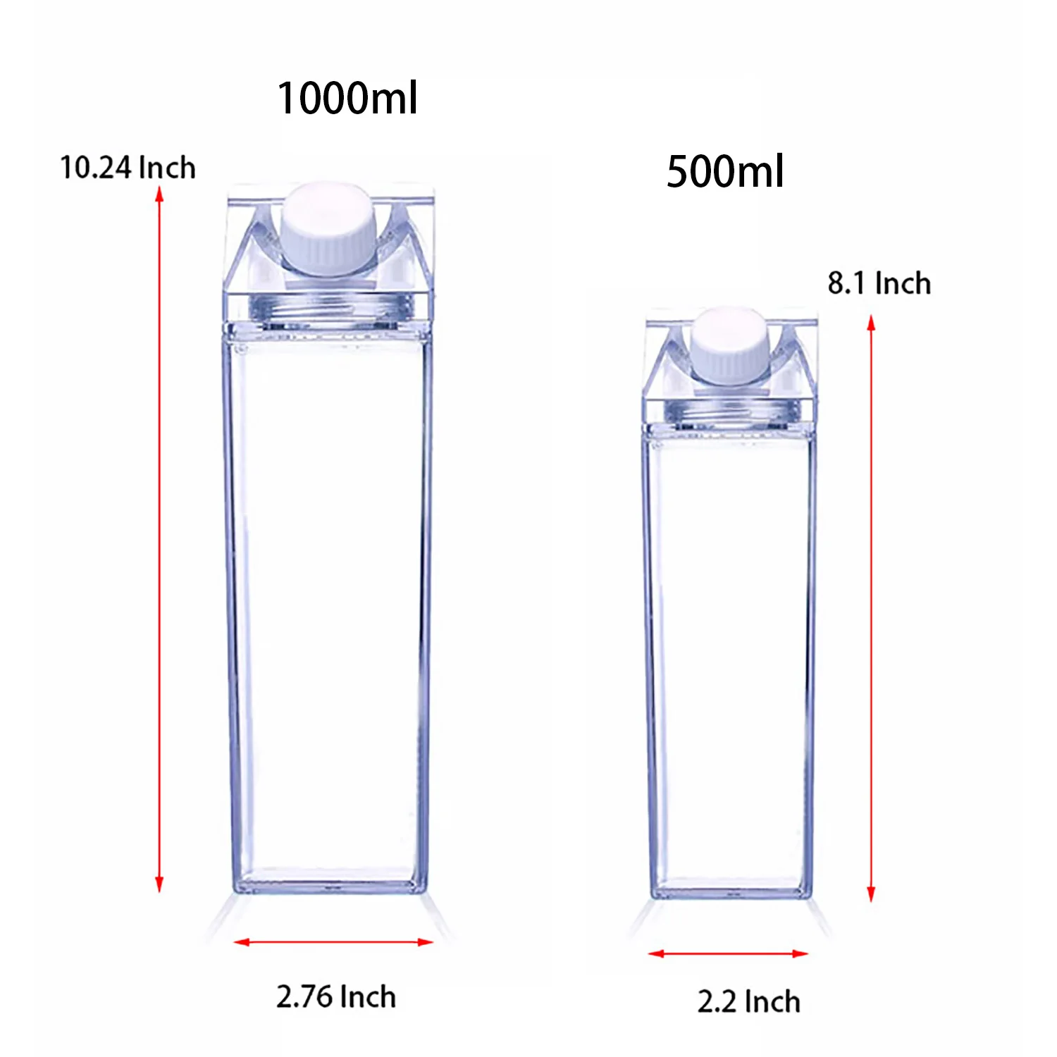 500Ml Milk Carton Water Bottle Sports Square Milk Juice Water Bottle With Christmas stickers Outdoor Tour Camping Drinking Cup