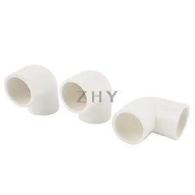 

U-PVC 25mm Hole Dia 90 Degree Elbow 2 Ways Pipe Connector White 3 Pcs