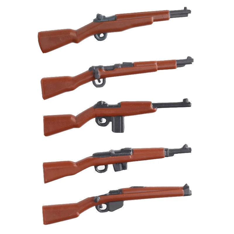 

5 Pcs/Lot WW2 Guns Military Weapons Rifle Machine Gun MOC Part Building Blocks Bricks Toys for Children B117