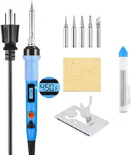 80W LCD Digital Soldering Gun with Adjustable Temperature Welding Iron Fast Heating Electronics Soldering Iron Kit