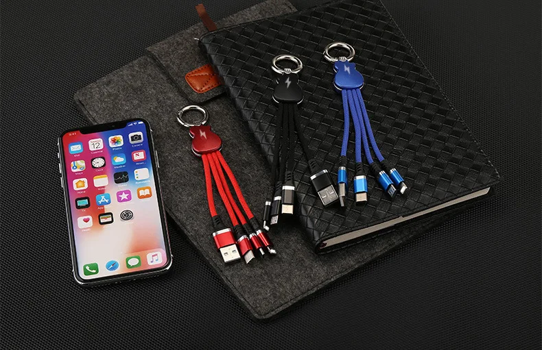3 в 1 usb кабель форма гитары легко носить с собой Тип c микро iOS три в одном Быстрая зарядка iphone 7 зарядный шнур Android samsung
