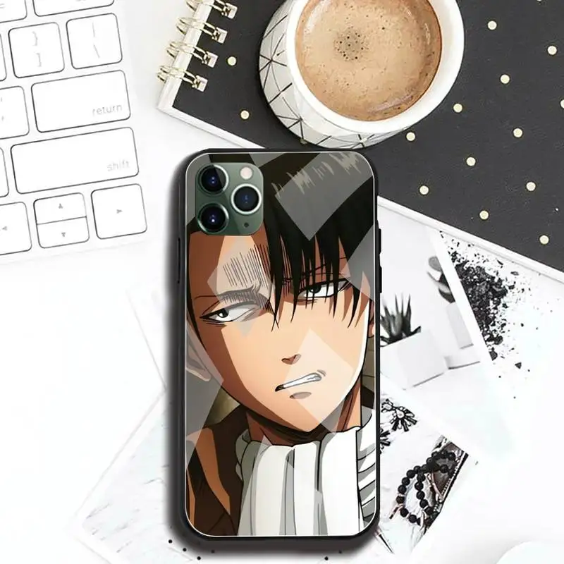 apple phone case Anime Tấn Công Titan Levi 'S Ackerman Ốp Lưng Điện Thoại Kính Cường Lực Cho iPhone 12 Max Mini 11 Pro XR XS MAX 8X7 6S 6 Plus SE 2020 pitaka case Cases For iPhone